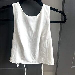Lulus white open back white cropped tank medium NWT